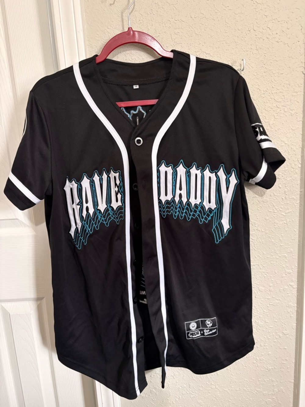 Rave Daddy Black Baseball Jersey Shirt Jacket